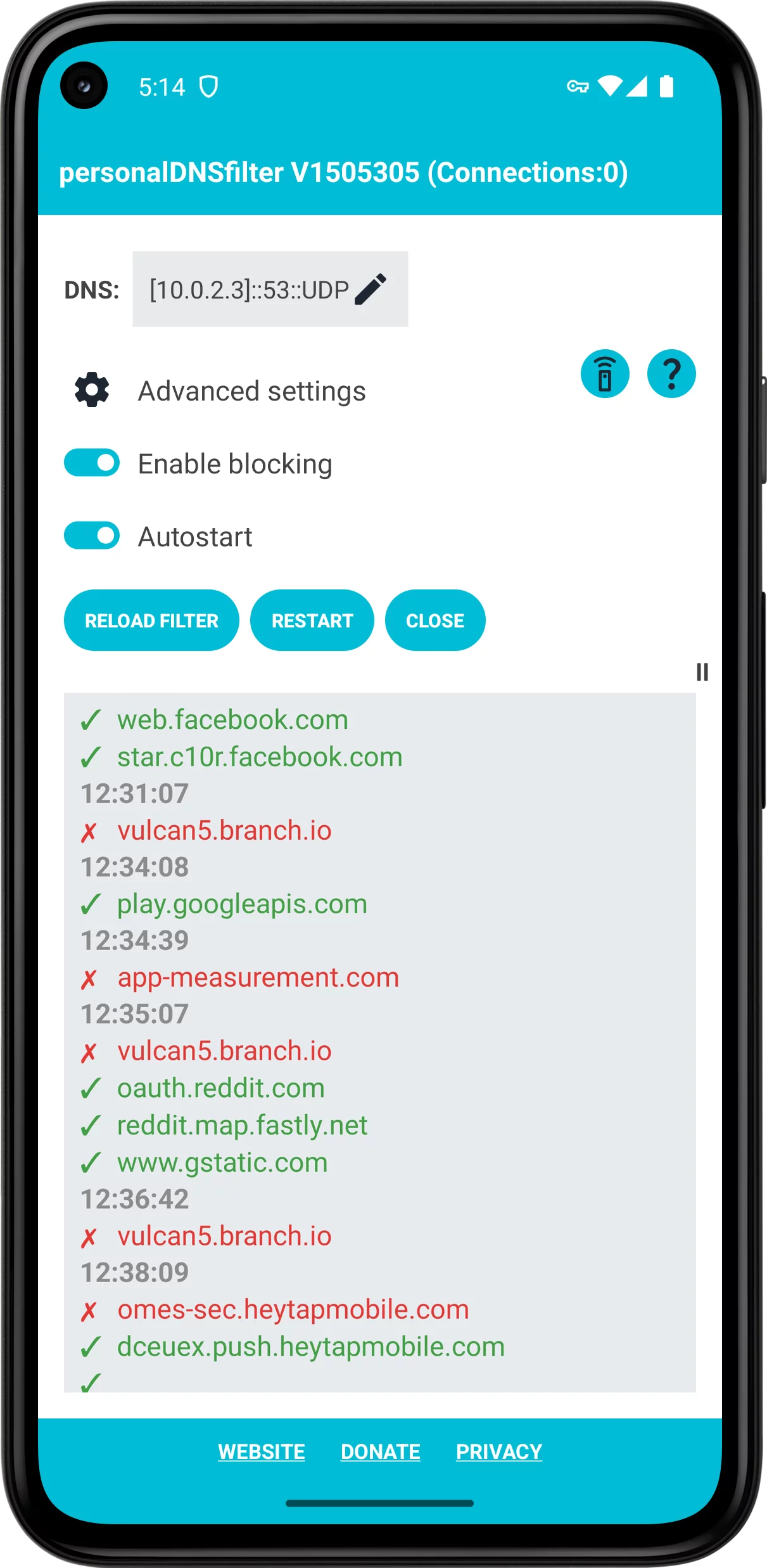 personalDNSfilter screenshot 1